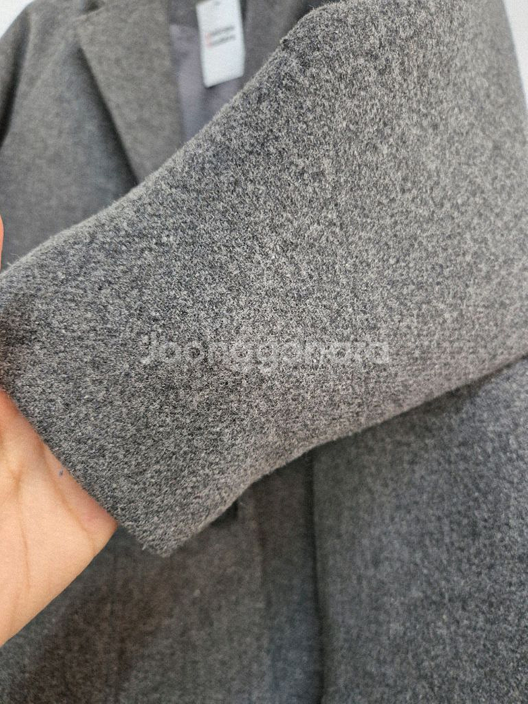 플라스틱아일랜드 회색 모직 코트--4