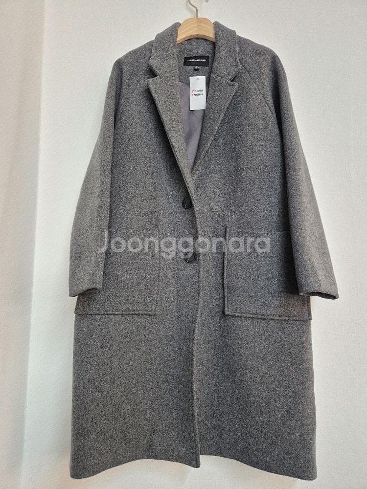 플라스틱아일랜드 회색 모직 코트--11