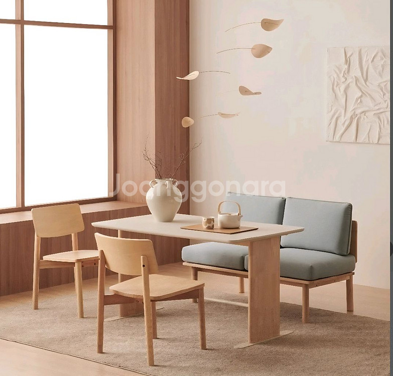 포레 컴포트 리빙다이닝 식탁의자 한샘낮은식탁 원목의자--2