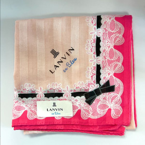 새상품) 랑방 핑크 레이스 쁘띠스카프 겸 손수건