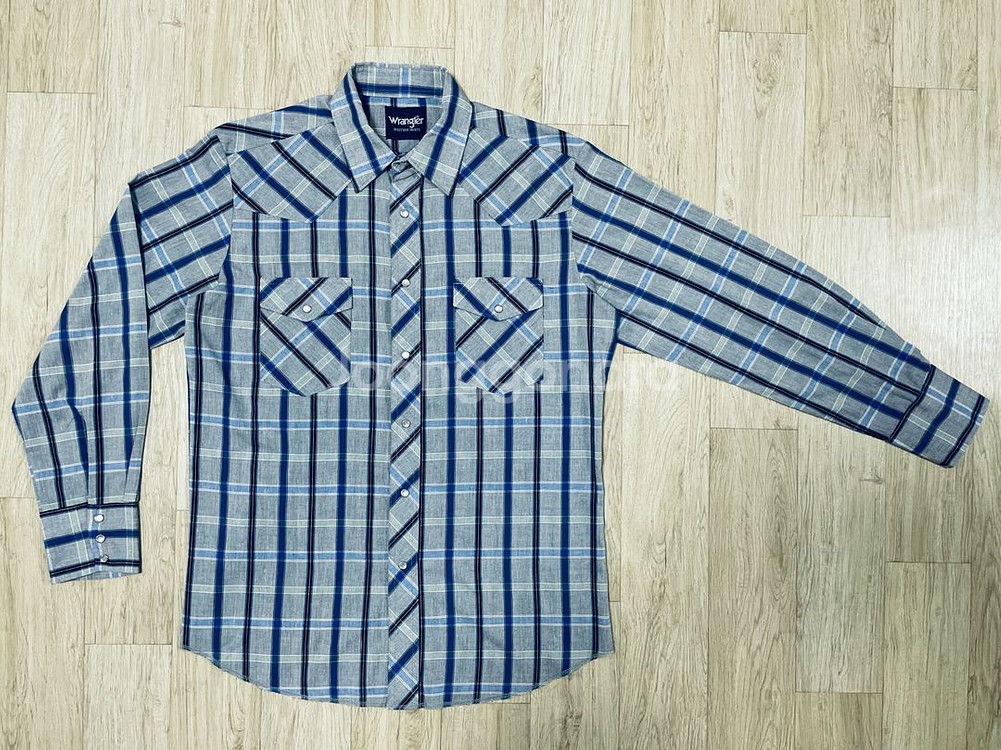 100) 90s 랭글러 그레이체크 웨스턴셔츠(RRL폴로--0