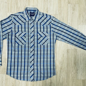 100) 90s 랭글러 그레이체크 웨스턴셔츠(RRL폴로