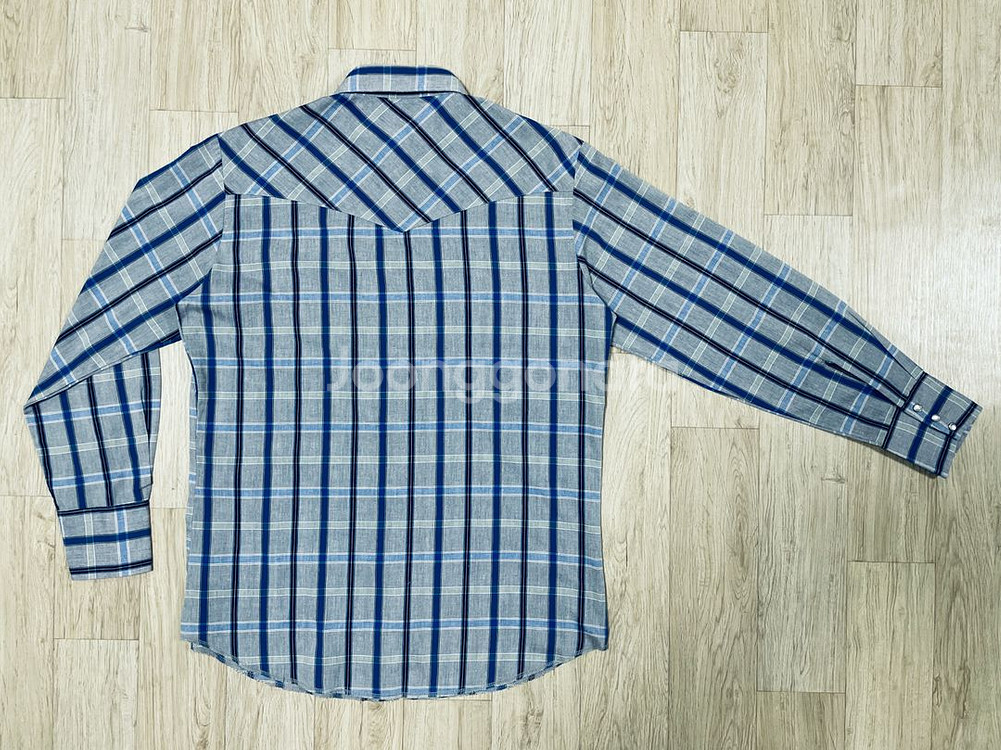 100) 90s 랭글러 그레이체크 웨스턴셔츠(RRL폴로--1