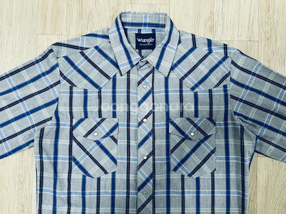 100) 90s 랭글러 그레이체크 웨스턴셔츠(RRL폴로--3