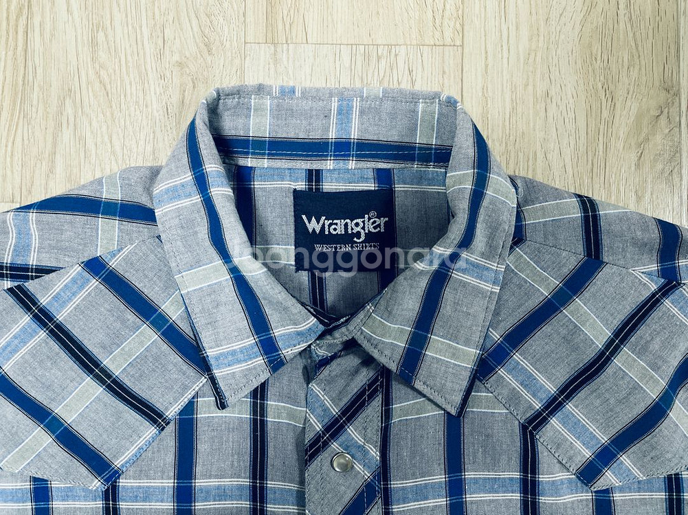 100) 90s 랭글러 그레이체크 웨스턴셔츠(RRL폴로--2
