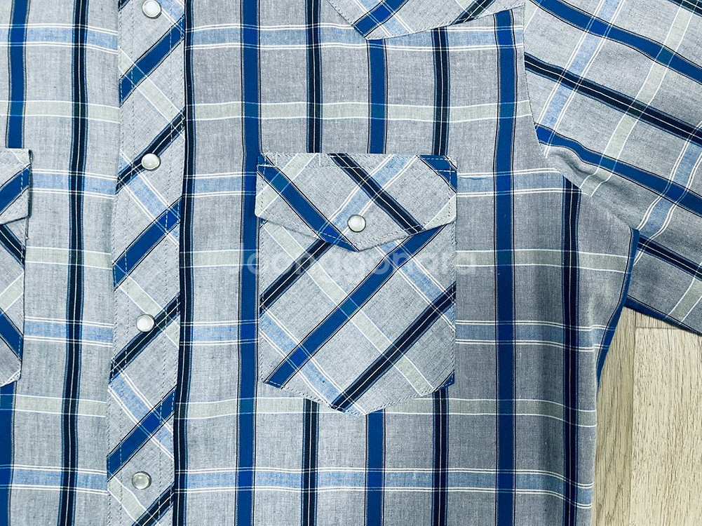 100) 90s 랭글러 그레이체크 웨스턴셔츠(RRL폴로--4