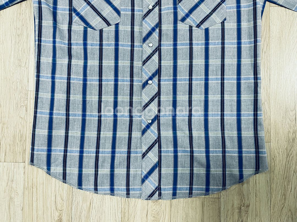 100) 90s 랭글러 그레이체크 웨스턴셔츠(RRL폴로--5