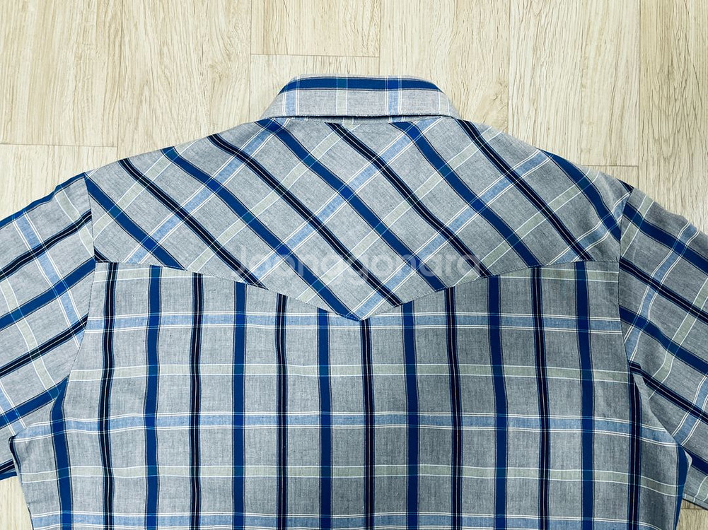 100) 90s 랭글러 그레이체크 웨스턴셔츠(RRL폴로--7