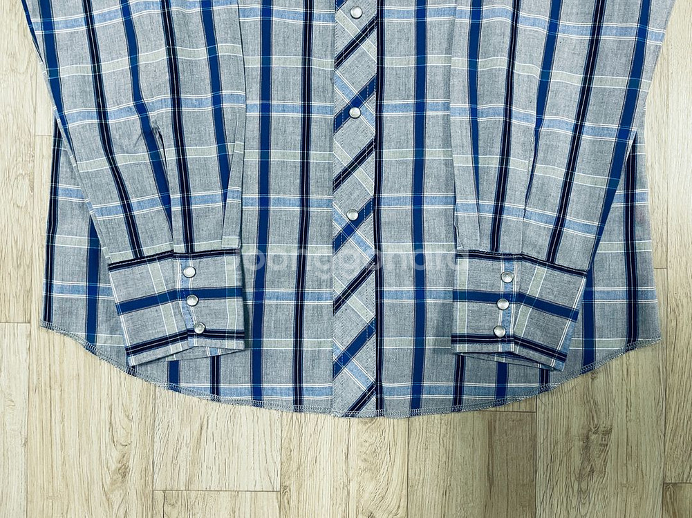 100) 90s 랭글러 그레이체크 웨스턴셔츠(RRL폴로--8