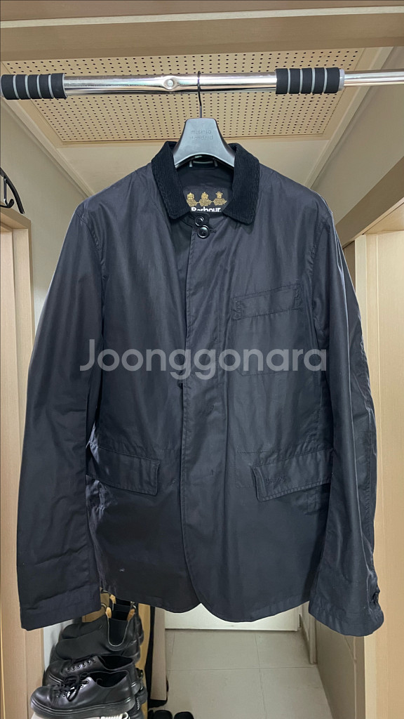 Barbour 블랙 왁스 자켓 XL 105--0
