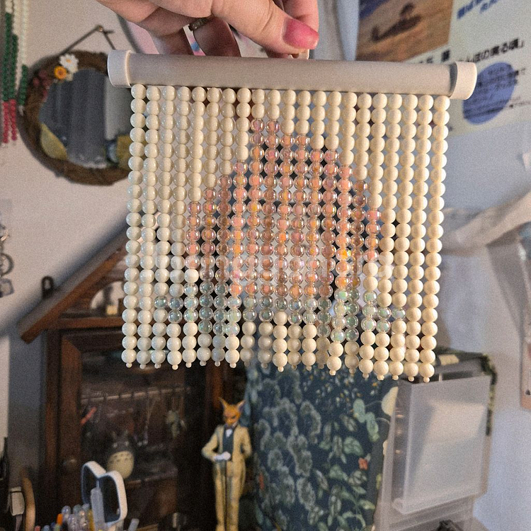 복숭아 비즈발 (완성품/새상품) /소품--0