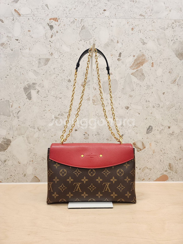 루이비통 M43713 모노그램 생플라시드 체인 숄더백--2