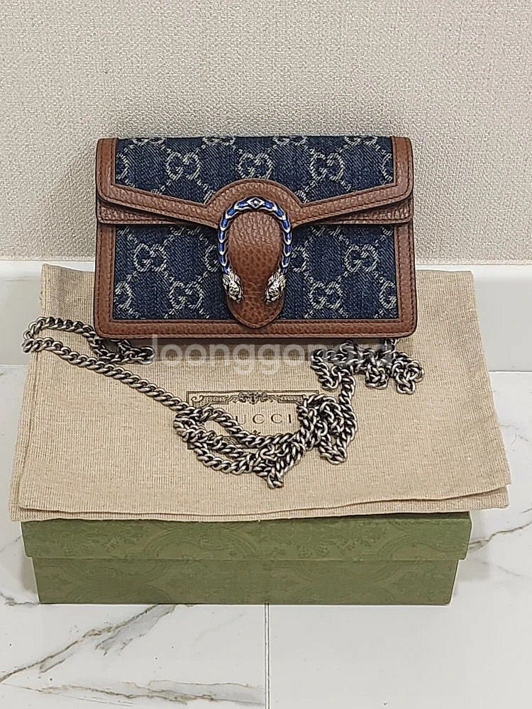 구찌 디오니소스 데님 체인 크로스백--0