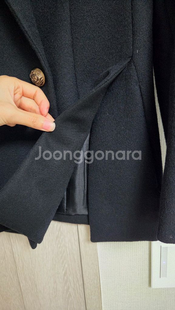 SJ 테일러드카라 울재킷 44 한섬 타임 마인 시스템--3