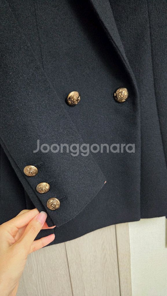 SJ 테일러드카라 울재킷 44 한섬 타임 마인 시스템--2