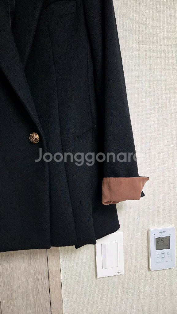 SJ 테일러드카라 울재킷 44 한섬 타임 마인 시스템--6