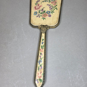 영국 니들포인트 핸드자수 손거울 엔틱 앤틱