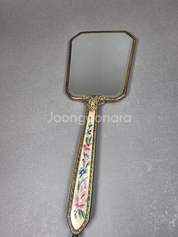 영국 니들포인트 핸드자수 손거울 엔틱 앤틱--4
