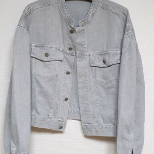 남성 오가닉코튼 데님 크롭 자켓 F 그레이