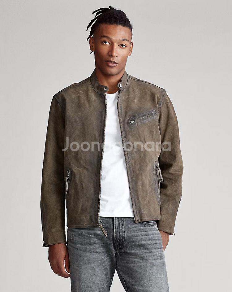 폴로 스웨이드 자켓 랄프로렌 카페레이서 가죽 점퍼--5