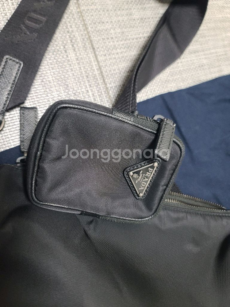 프라다 리나일론 파우치 숄더백 크로스백 2vh113크롬--6