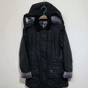 (S) 바버 비드넬 왁스자켓 블랙 왁싱점퍼 후드탈부착