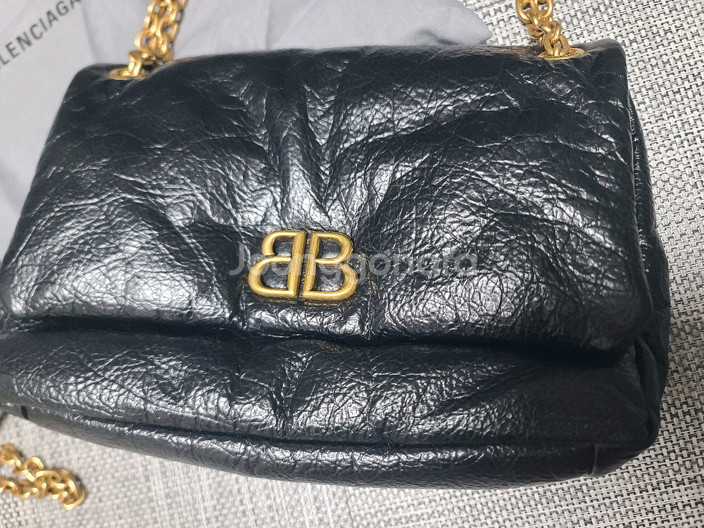 발렌시아가 모나코 미니 블랙 금장 숄더백 크로스 체인백--2