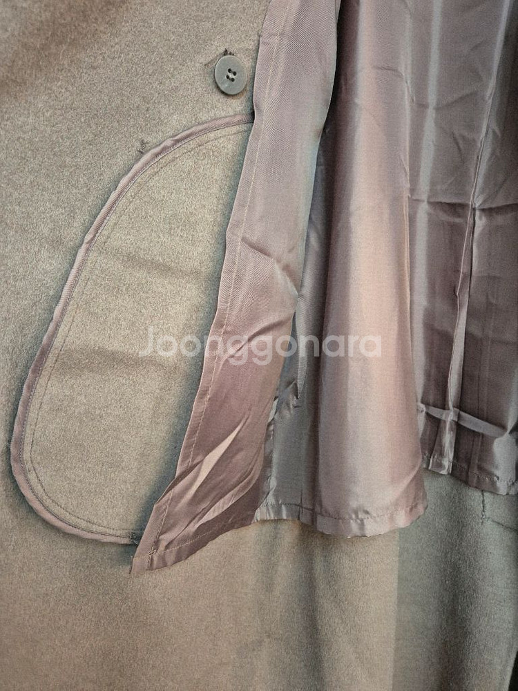 리스트 더블 브라운 롱코트--5