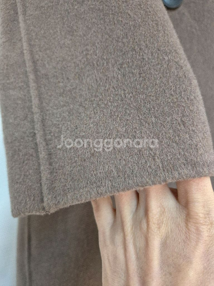 리스트 더블 브라운 롱코트--4