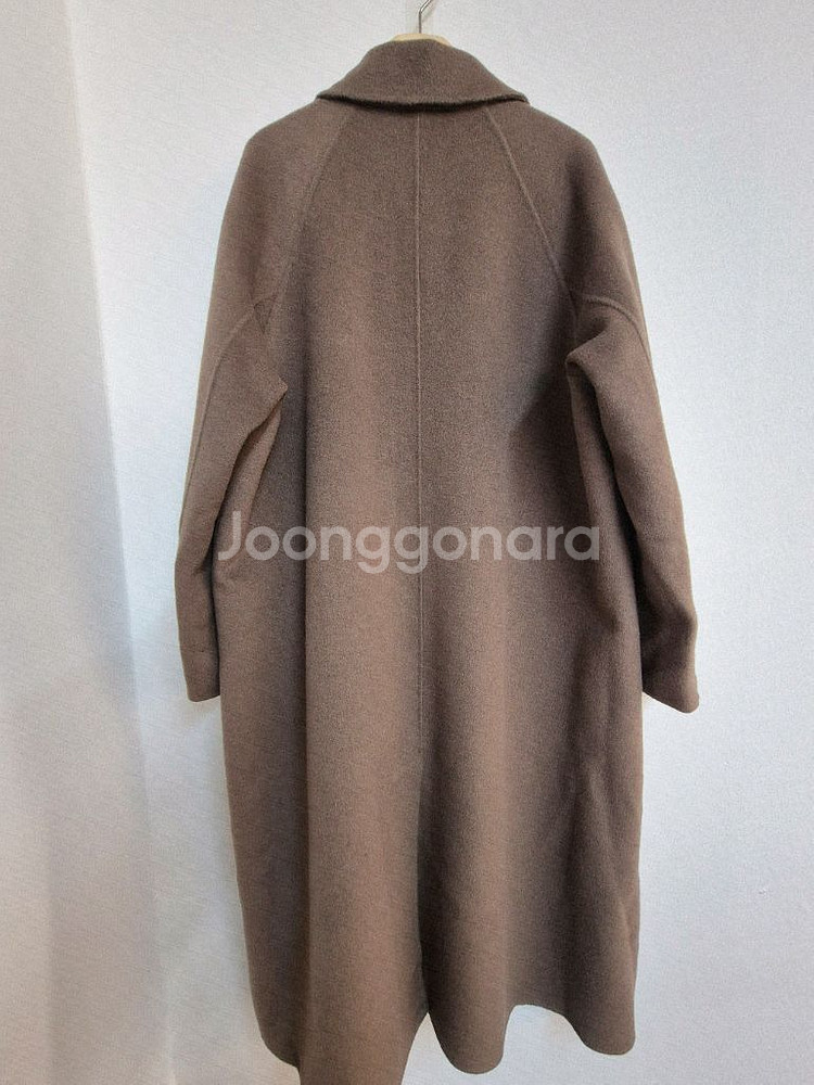 리스트 더블 브라운 롱코트--7