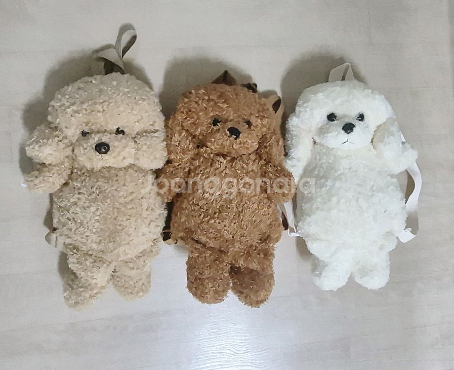 3개 친구선물 새상품 푸들인형 백팩 우정템 강아지인형--0