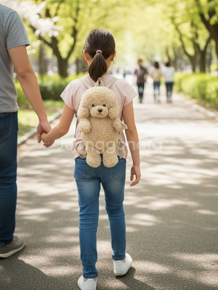 3개 친구선물 새상품 푸들인형 백팩 우정템 강아지인형--1