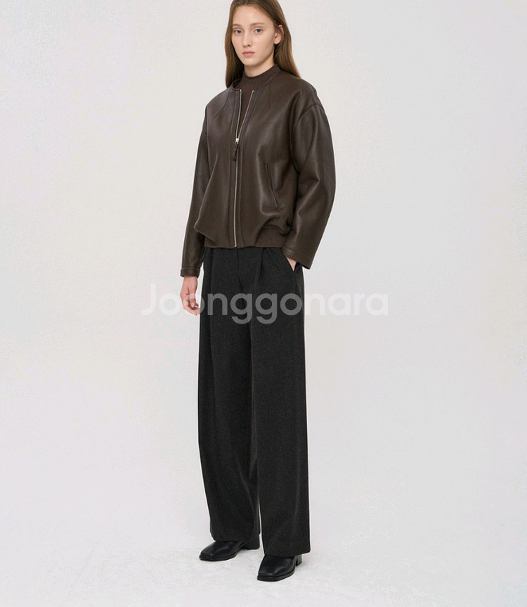 (미착용 새상품!)더캐시미어 캐시미어 블렌드 핀턱 와이--11