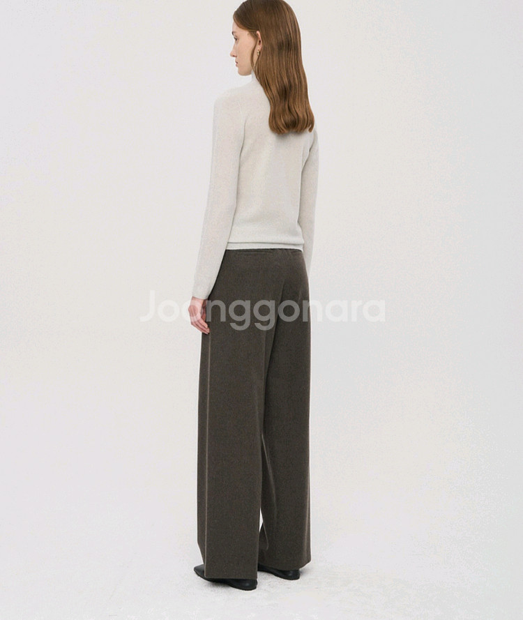 (미착용 새상품!)더캐시미어 캐시미어 블렌드 핀턱 와이--14