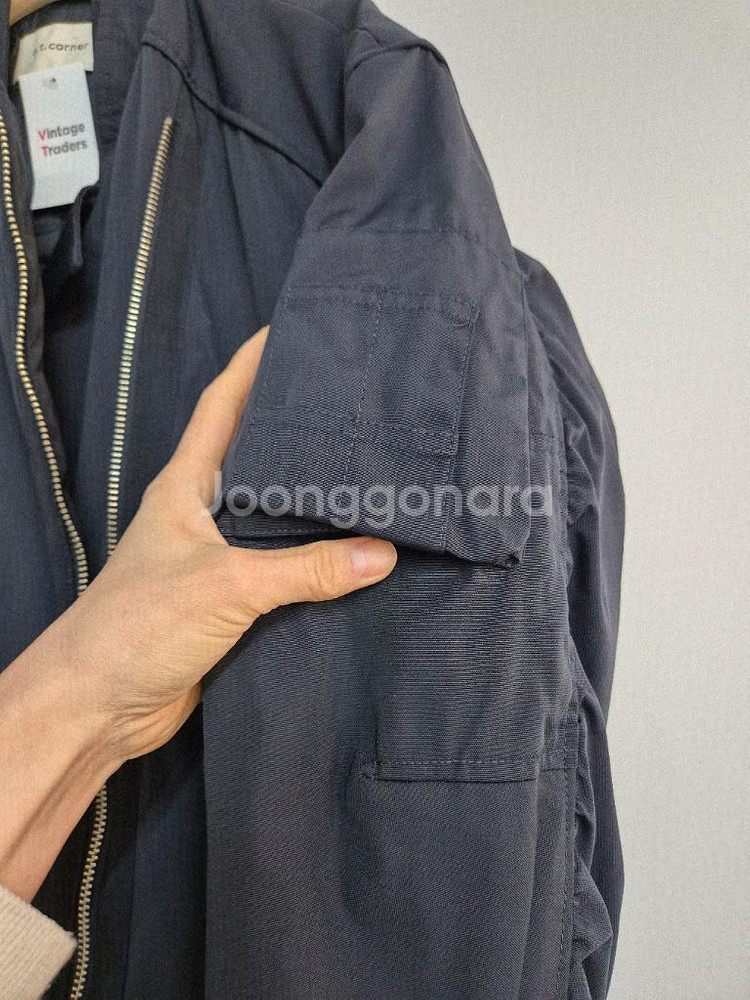 a.t. corner 롱 네이비 누빔점퍼--4