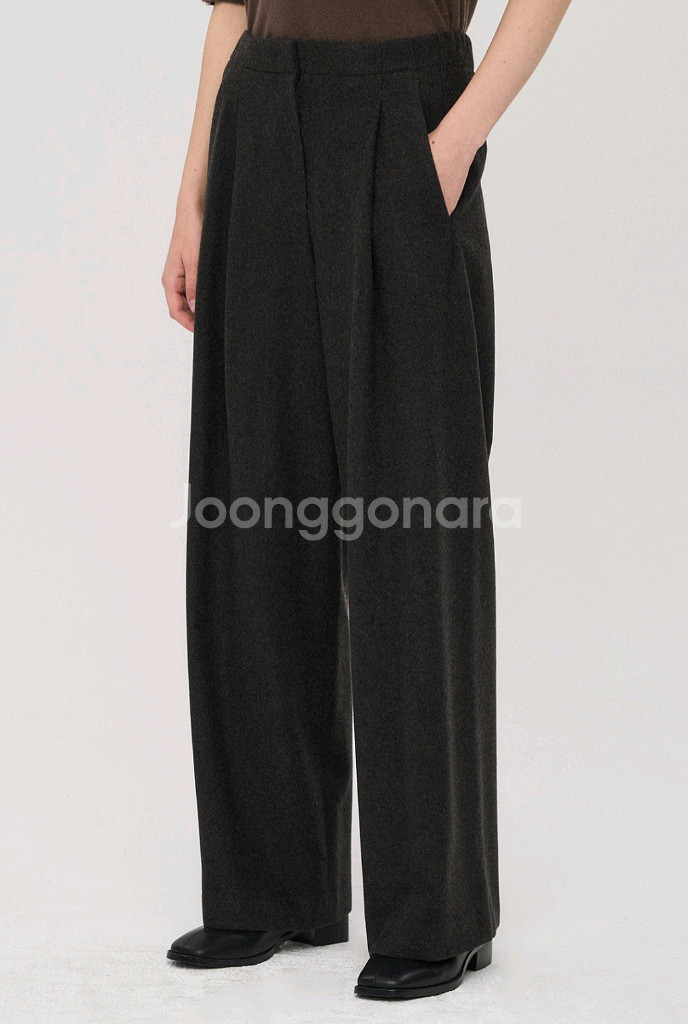 (미착용 새상품!)더캐시미어 캐시미어 블렌드 핀턱 와이--2