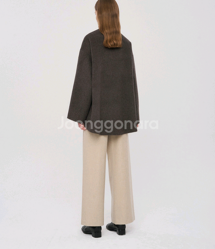 (미착용 새상품!)더캐시미어 캐시미어 블렌드 핀턱 와이--7