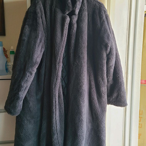 인조 회색 털 코트