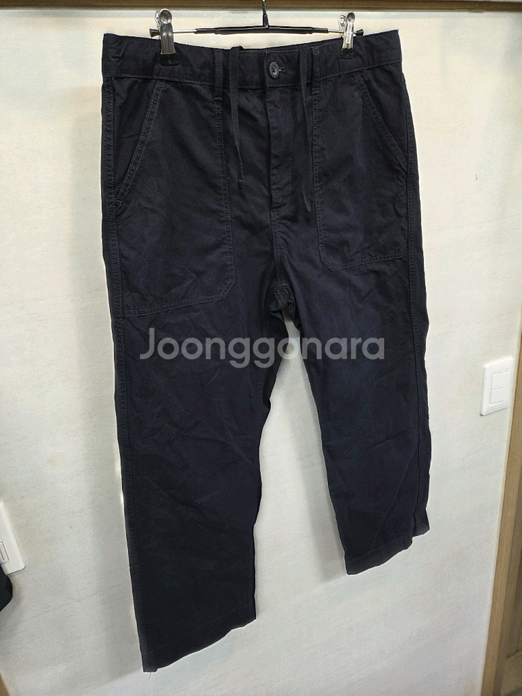 유니클로 퍼티그 코튼 팬츠 다크네이비 m--3