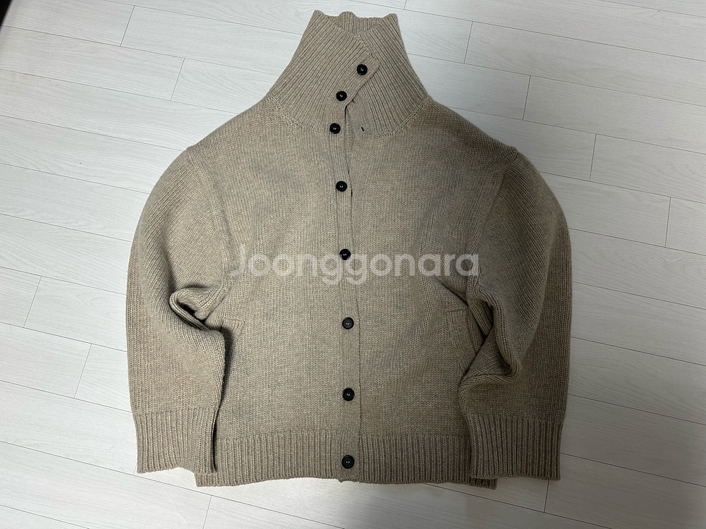 [L]유스 헤비 웨이트 니트 가디건 멜란지 베이지--0