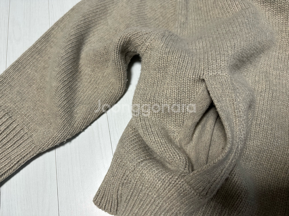 [L]유스 헤비 웨이트 니트 가디건 멜란지 베이지--9