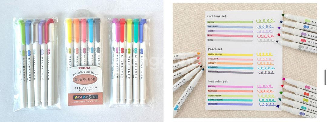 마일드라이너 형관펜 5색 세트--2