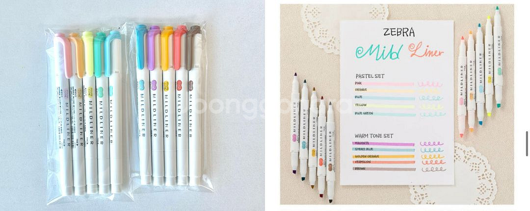 마일드라이너 형관펜 5색 세트--1