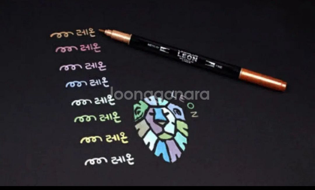 메탈릭 더블 라이너펜 세트 / 캘리그라피--1