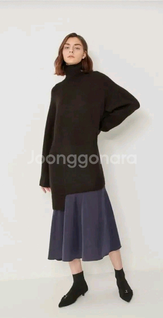 한섬 시스템 루즈핏 레이어드 니트 롱원피스 F 사이즈--0