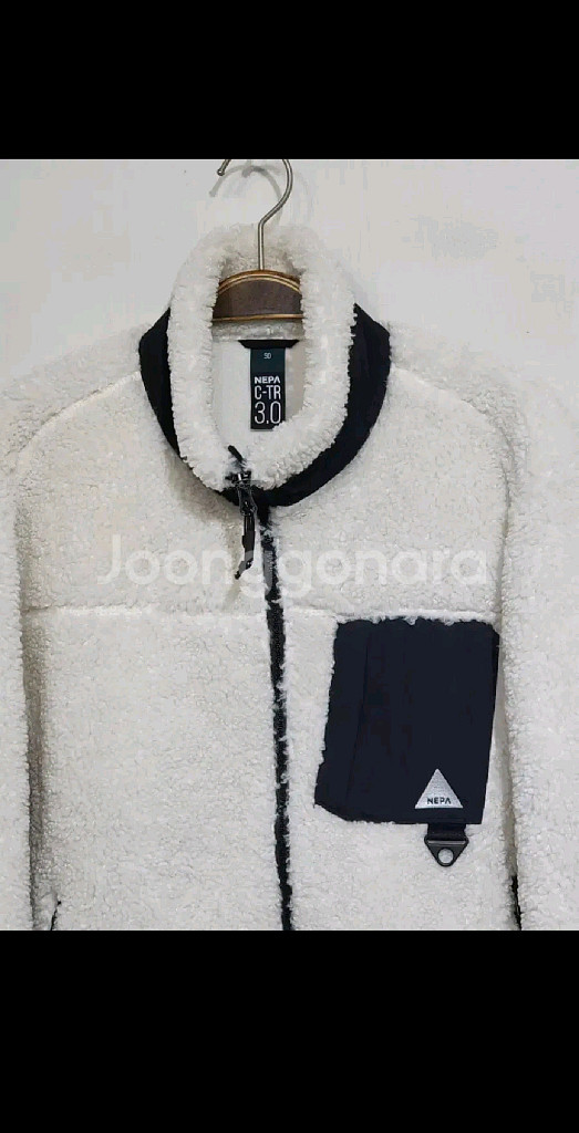 (95) 네파 후리스 점퍼 화이트 뽀글이 플리스 자켓--1