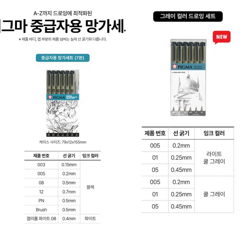 피그마 망가세트 , 드로잉세트(두들링, 캘리그라)--1