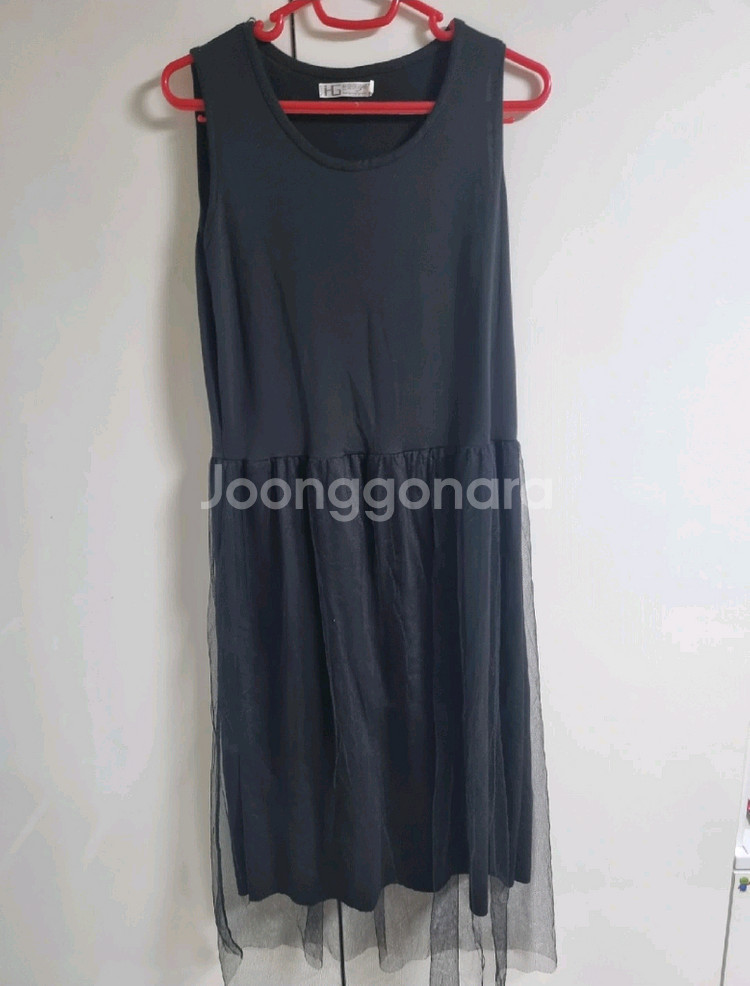 레이어드 민소매 원피스--0