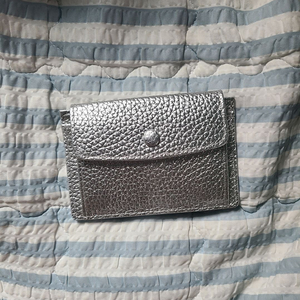 모스트커먼 실버 소가죽 단추포켓 명함 카드지갑