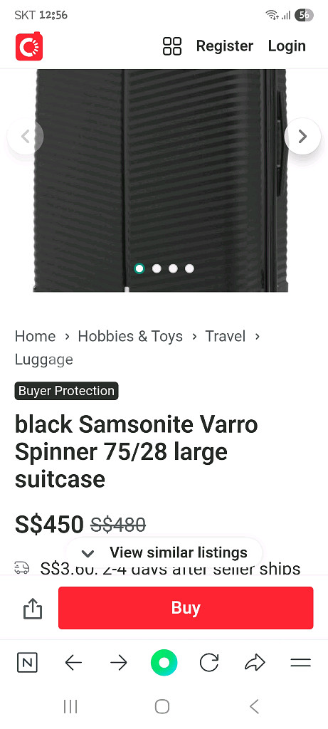 쌤쏘나이트 바로 스피너 75/28 라지 캐리어--2